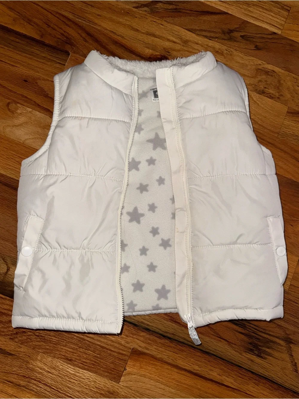 Kids White Puffer Vest - Lightweight Quilted Sleeveless Jacket